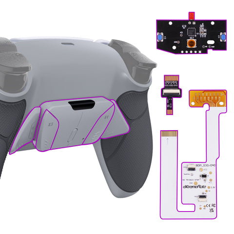 eXtremeRate Remappable RISE4 V3 Remap Kit for PS5 Controller BDM-030/040/050 - Rubberized New Hope Gray & Classic Gray - YPFU6012G4