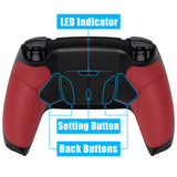 eXtremeRate Remappable RISE4 V3 Remap Kit for PS5 Controller BDM-030/040/050 - Rubberized Red - YPFU6005G4