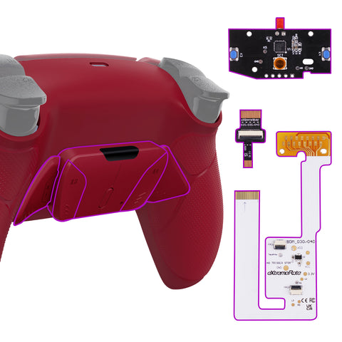 eXtremeRate Remappable RISE4 V3 Remap Kit for PS5 Controller BDM-030/040/050 - Rubberized Volcanic Red - YPFU6014G4