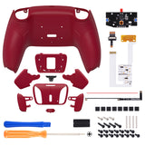 eXtremeRate Remappable RISE4 V3 Remap Kit for PS5 Controller BDM-030/040/050 - Rubberized Volcanic Red - YPFU6014G4