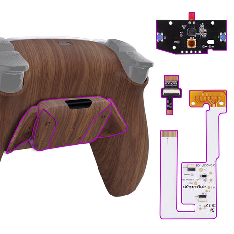 eXtremeRate Remappable RISE4 V3 Remap Kit for PS5 Controller BDM-030/040/050 - Wood Grain - YPFS2001G4