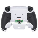 eXtremeRate Remappable RISE V3 Remap Kit for PS5 Controller BDM-030/040/050 - Rubberized Black Grip with White Back Paddles - XPFU6011G4