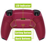 eXtremeRate Remappable RISE V3 Remap Kit for PS5 Controller BDM-030/040/050 - Rubberized Cosmic Red - XPFU6008G4