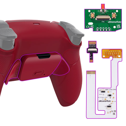 eXtremeRate Remappable RISE V3 Remap Kit for PS5 Controller BDM-030/040/050 - Rubberized Volcanic Red - XPFU6014G4