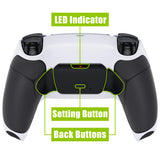 eXtremeRate Remappable RISE V4 Remap Kit for PS5 Controller BDM-030/040/050/060 - Rubberized White Black- Black - XPFU6010G5