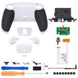 eXtremeRate Remappable RISE V4 Remap Kit for PS5 Controller BDM-030/040/050/060 - Rubberized White Black- White - XPFU6011G5