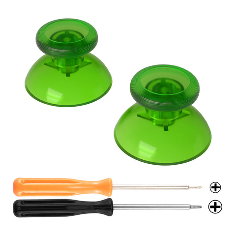 eXtremeRate Clear Green Replacement 3D Joystick Thumbsticks, Analog Thumb Sticks with Phillips Screwdriver for Nintendo Switch Pro Controller - KRM546