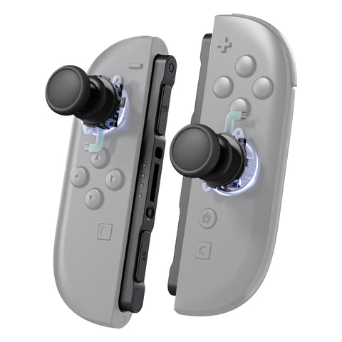 eXtremeRate Replacement 3D Joystick & Thumb Grips & Side Rail Shell Buttons for Nintendo Switch 2 JoyCon - Black - YVENTM005