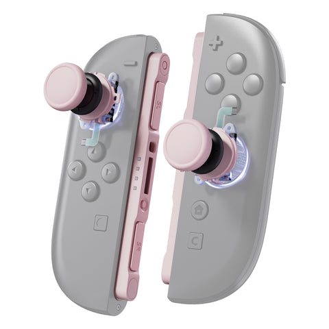 eXtremeRate Replacement 3D Joystick & Thumb Grips & Side Rail Shell Buttons for Nintendo Switch 2 JoyCon - Cherry Blossoms Pink - YVENTM006