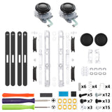 eXtremeRate Replacement 3D Joystick & Thumb Grips & Side Rail Shell Buttons for Nintendo Switch 2 JoyCon - Clear - YVENTM001