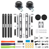 eXtremeRate Replacement 3D Joystick & Thumb Grips & Side Rail Shell Buttons for Nintendo Switch 2 JoyCon - Clear Slate Black - YVENTM002