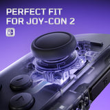 eXtremeRate Replacement 3D Joystick & Thumb Grips & Side Rail Shell Buttons for Nintendo Switch 2 JoyCon - Clear Slate Black - YVENTM002