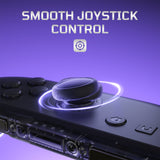 eXtremeRate Replacement 3D Joystick & Thumb Grips & Side Rail Shell Buttons for Nintendo Switch 2 JoyCon - Clear Slate Black - YVENTM002