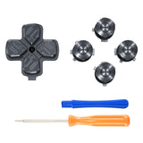 eXtremeRate Black Metal Dpad ABXY Buttons for PS5 Controller, Custom Replacement Aluminum Action Buttons & Direction Keys for PS5 Controller - Controller NOT Included - JPFD007