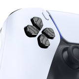 eXtremeRate Black Metal Dpad ABXY Buttons for PS5 Controller, Custom Replacement Aluminum Action Buttons & Direction Keys for PS5 Controller - Controller NOT Included - JPFD007