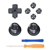 eXtremeRate Black Metal Thumbsticks Dpad ABXY Buttons Kit for PS5 Controller, Custom Replacement Aluminum Analog Thumbsticks & Action Buttons & Direction Keys for PS5 Controller - Controller NOT Included - JPFE007