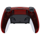 eXtremeRate Clear Red Custom Back Housing Bottom Shell Compatible with ps5 Edge Controller, DIY Replacement Back Shell Cover Compatible with ps5 Edge Controller - DQZEGM006