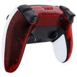 eXtremeRate Clear Red Custom Back Housing Bottom Shell Compatible with ps5 Edge Controller, DIY Replacement Back Shell Cover Compatible with ps5 Edge Controller - DQZEGM006