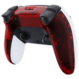 eXtremeRate Clear Red Custom Back Housing Bottom Shell Compatible with ps5 Edge Controller, DIY Replacement Back Shell Cover Compatible with ps5 Edge Controller - DQZEGM006