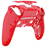 eXtremeRate Clear Red Custom Back Housing Bottom Shell Compatible with ps5 Edge Controller, DIY Replacement Back Shell Cover Compatible with ps5 Edge Controller - DQZEGM006