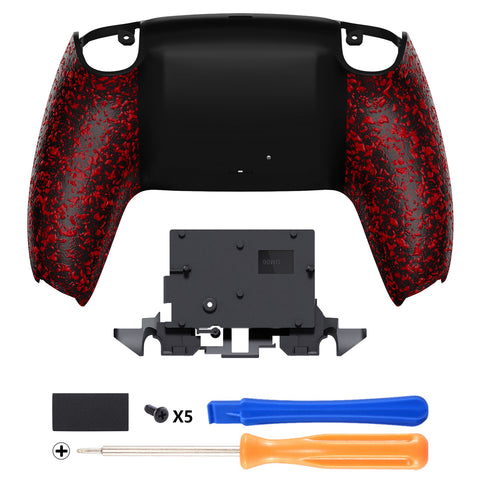 eXtremeRate Custom Back Housing Bottom Shell for PS5 Controller BDM-010/020/030/040/050/060 - Textured Red - DPFP3015G2
