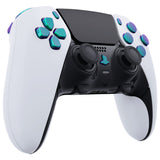 eXtremeRate Replacement D-pad R1 L1 R2 L2 Triggers Share Options Home Face Buttons Compatible with ps5 Edge Controller, Chameleon Green Purple Full Set Buttons Compatible with ps5 Edge Controller - JXTEGP010