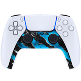 eXtremeRate Blue Coating Splash Patterned Decorative Trim Shell Compatible with ps5 Controller, DIY Replacement Clip Shell, Custom Plates Cover Compatible with ps5 Controller with Accent Rings - GPFS2014
