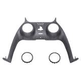 eXtremeRate Brushed Silver Pattern Decorative Trim Shell Compatible with ps5 Controller, DIY Replacement Clip Shell, Custom Plates Cover Compatible with ps5 Controller with Accent Rings - GPFS2010