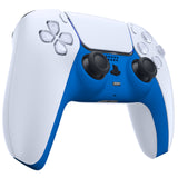 eXtremeRate Blue Decorative Trim Shell Compatible with ps5 Controller, DIY Replacement Clip Shell, Custom Plates Cover Compatible with ps5 Controller w/ Accent Rings - GPFP3005
