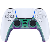 eXtremeRate Chameleon Green Purple Decorative Trim Shell Compatible with PS5 Controller, DIY Replacement Clip Shell Compatible with PS5 Controller, Custom Plates Cover for PS5 Controller with Accent Rings - GPFP3002