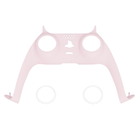 eXtremeRate Cherry Blossoms Pink Decorative Trim Shell Compatible with ps5 Controller, DIY Replacement Clip Shell, Custom Plates Cover Compatible with ps5 Controller w/ Accent Rings - GPFP3012