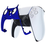 eXtremeRate Chrome Blue Decorative Trim Shell Compatible with ps5 Controller, DIY Replacement Clip Shell, Custom Plates Cover Compatible with ps5 Controller with Accent Rings - GPFD4004
