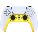 eXtremeRate Chrome Gold Glossy Decorative Trim Shell Compatible with ps5 Controller, DIY Replacement Clip Shell, Custom Plates Cover Compatible with ps5 Controller with Accent Rings - GPFD4001