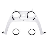 eXtremeRate Chrome Silver Decorative Trim Shell Compatible with ps5 Controller, DIY Replacement Clip Shell, Custom Plates Cover Compatible with ps5 Controller with Accent Rings - GPFD4002