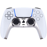 eXtremeRate Chrome Silver Decorative Trim Shell Compatible with ps5 Controller, DIY Replacement Clip Shell, Custom Plates Cover Compatible with ps5 Controller with Accent Rings - GPFD4002