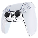eXtremeRate Chrome Silver Decorative Trim Shell Compatible with ps5 Controller, DIY Replacement Clip Shell, Custom Plates Cover Compatible with ps5 Controller with Accent Rings - GPFD4002