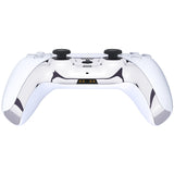 eXtremeRate Chrome Silver Decorative Trim Shell Compatible with ps5 Controller, DIY Replacement Clip Shell, Custom Plates Cover Compatible with ps5 Controller with Accent Rings - GPFD4002