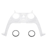 eXtremeRate Clear Decorative Trim Shell Compatible with ps5 Controller, DIY Replacement Clip Shell, Custom Plates Cover Compatible with ps5 Controller w/ Accent Rings - GPFM5001