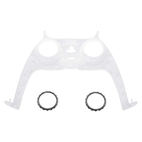 eXtremeRate Clear Decorative Trim Shell Compatible with ps5 Controller, DIY Replacement Clip Shell, Custom Plates Cover Compatible with ps5 Controller w/ Accent Rings - GPFM5001