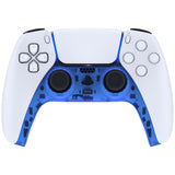 eXtremeRate Clear Blue Decorative Trim Shell for PS5 Controller, DIY Replacement Clip Shell for PS5 Controller, Custom Plates Cover for PS5 Controller w/ Accent Rings - GPFM5004