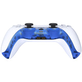 eXtremeRate Clear Blue Decorative Trim Shell for PS5 Controller, DIY Replacement Clip Shell for PS5 Controller, Custom Plates Cover for PS5 Controller w/ Accent Rings - GPFM5004