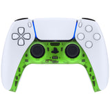 eXtremeRate Clear Green Decorative Trim Shell for PS5 Controller, DIY Replacement Clip Shell for PS5 Controller, Custom Plates Cover for PS5 Controller w/ Accent Rings - GPFM5003