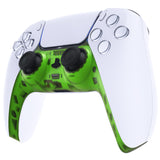 eXtremeRate Clear Green Decorative Trim Shell for PS5 Controller, DIY Replacement Clip Shell for PS5 Controller, Custom Plates Cover for PS5 Controller w/ Accent Rings - GPFM5003