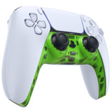 eXtremeRate Clear Green Decorative Trim Shell for PS5 Controller, DIY Replacement Clip Shell for PS5 Controller, Custom Plates Cover for PS5 Controller w/ Accent Rings - GPFM5003