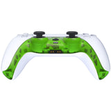 eXtremeRate Clear Green Decorative Trim Shell for PS5 Controller, DIY Replacement Clip Shell for PS5 Controller, Custom Plates Cover for PS5 Controller w/ Accent Rings - GPFM5003