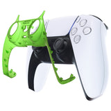 eXtremeRate Clear Green Decorative Trim Shell for PS5 Controller, DIY Replacement Clip Shell for PS5 Controller, Custom Plates Cover for PS5 Controller w/ Accent Rings - GPFM5003