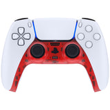 eXtremeRate Clear Red Decorative Trim Shell for PS5 Controller, DIY Replacement Clip Shell for PS5 Controller, Custom Plates Cover for PS5 Controller w/ Accent Rings - GPFM5002