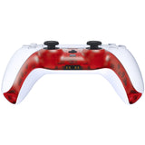 eXtremeRate Clear Red Decorative Trim Shell for PS5 Controller, DIY Replacement Clip Shell for PS5 Controller, Custom Plates Cover for PS5 Controller w/ Accent Rings - GPFM5002
