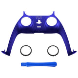 eXtremeRate Cobalt Blue Decorative Trim Shell Compatible with ps5 Controller, DIY Replacement Clip Shell, Custom Plates Cover Compatible with ps5 Controller w/ Accent Rings - GPFP3039