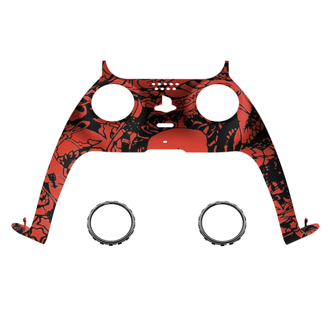 eXtremeRate Demons and Monsters Patterned Decorative Trim Shell Compatible with ps5 Controller, DIY Replacement Clip Shell, Custom Plates Cover Compatible with ps5 Controller with Accent Rings - GPFS2006